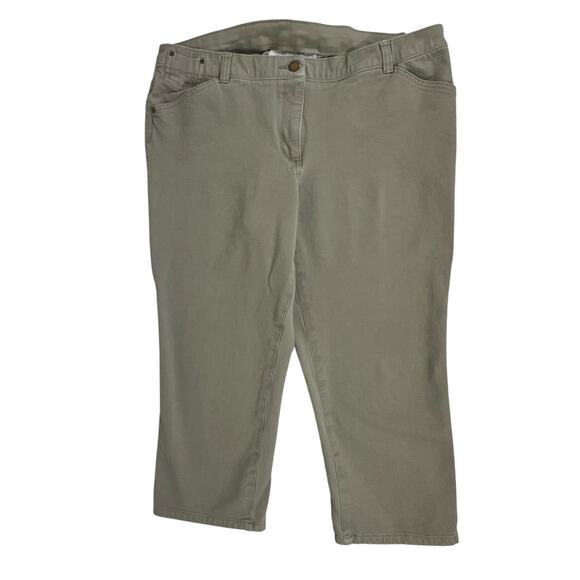 Chicos So Slimming Capri Pants Size 2.5 (34x20.5) Taupe Greige Mid Rise Stretchy - Picture 5 of 9